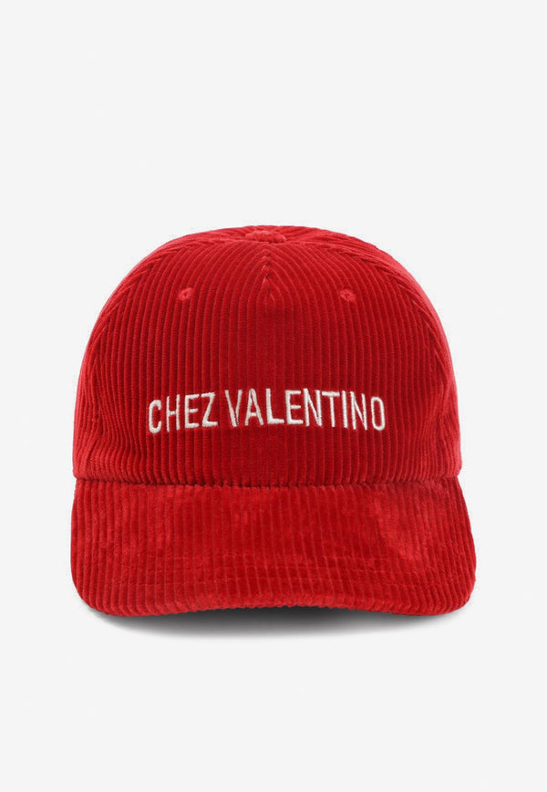 Chez Valentino Velvet Baseball Cap