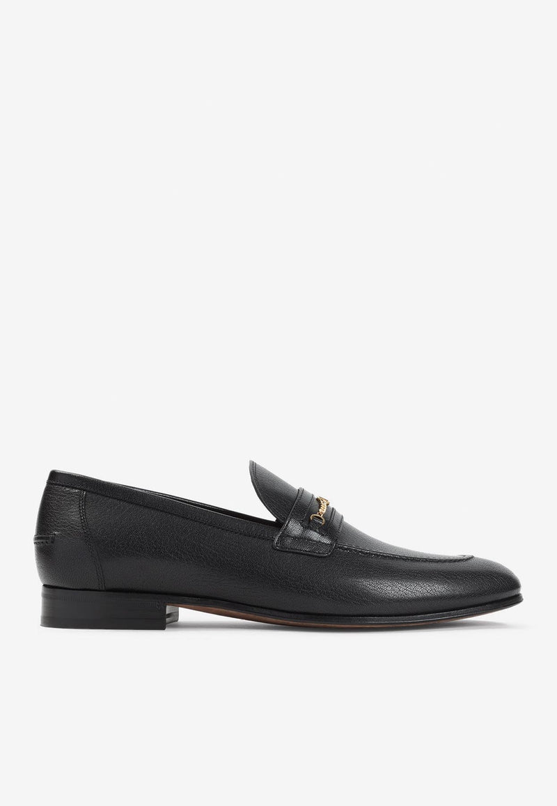 VLogo Leather Loafers