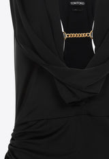 Cowl-Collar Draped Mini Dress