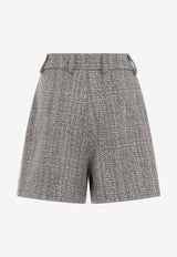 Herringbone Pleated Shorts