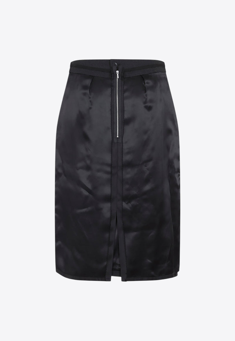 Knee-Length Wool-Blend Skirt