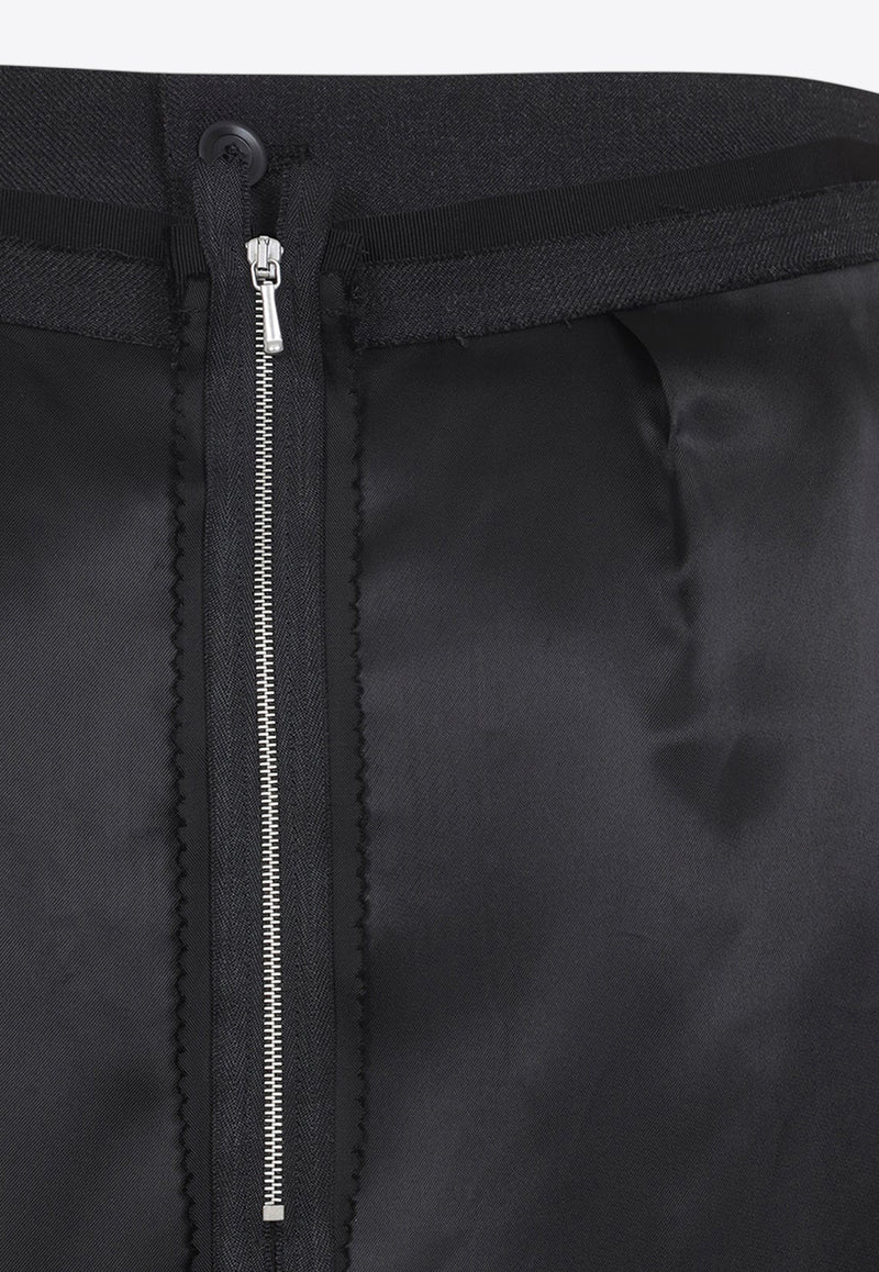 Knee-Length Wool-Blend Skirt