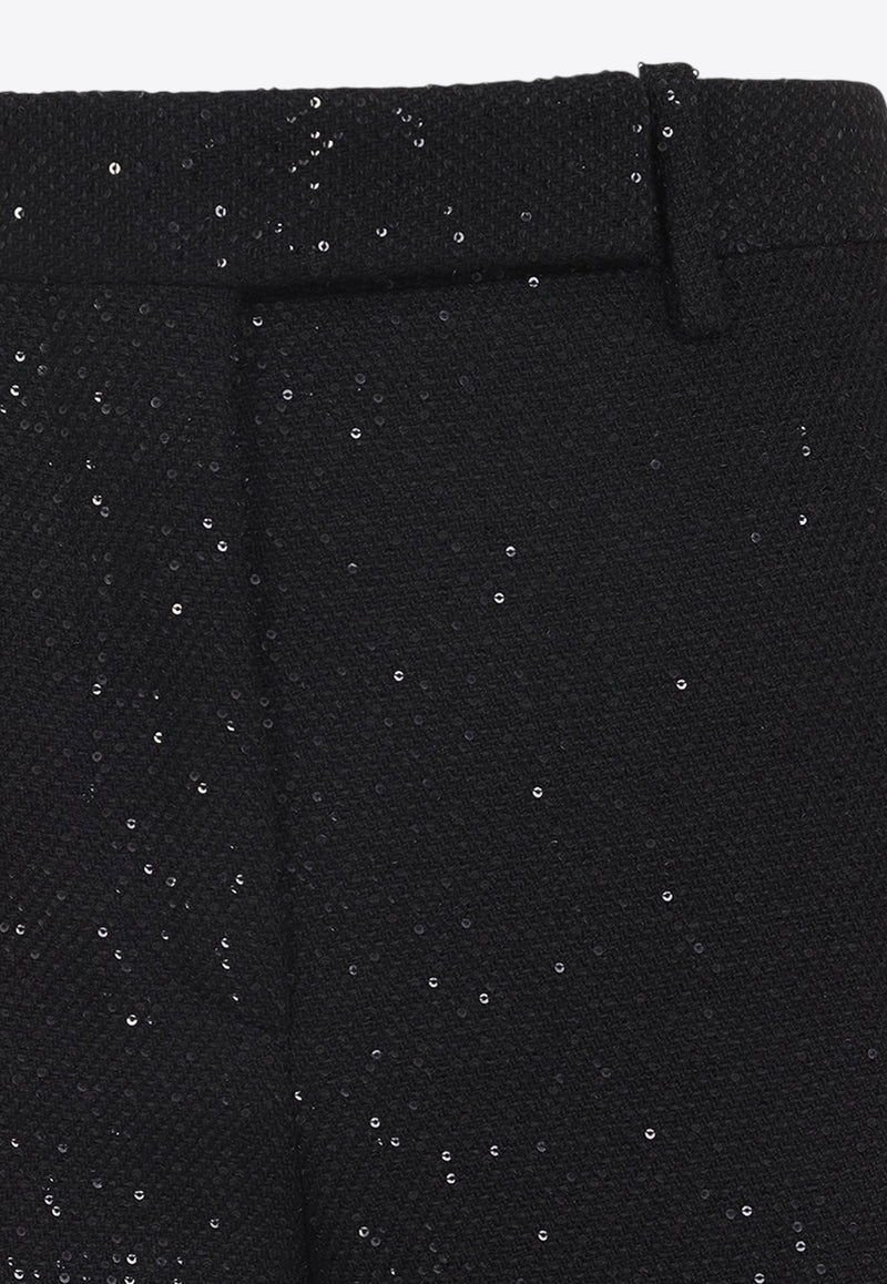 Sequined Wool Pants