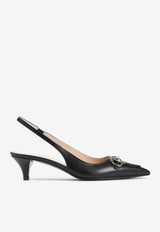 45 Horsebit Slingback Leather Pumps