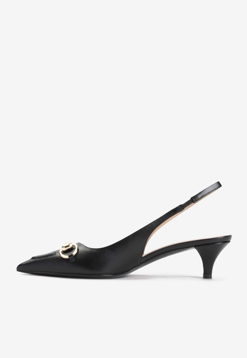 45 Horsebit Slingback Leather Pumps