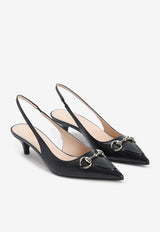 45 Horsebit Slingback Leather Pumps