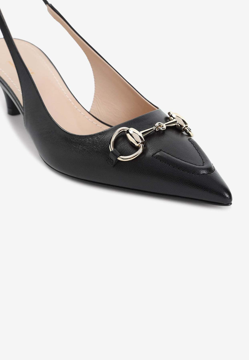 45 Horsebit Slingback Leather Pumps