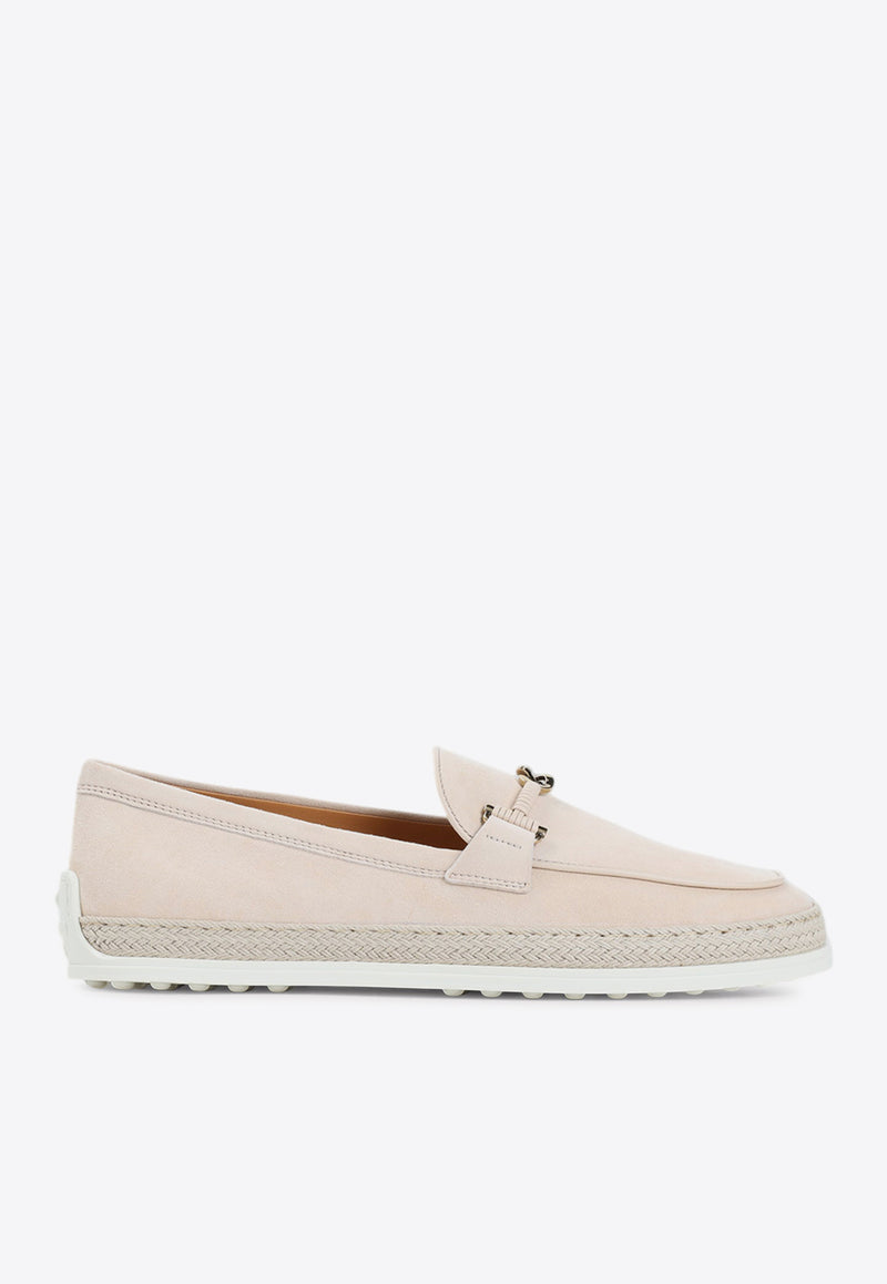 Double T-ring Suede Loafers