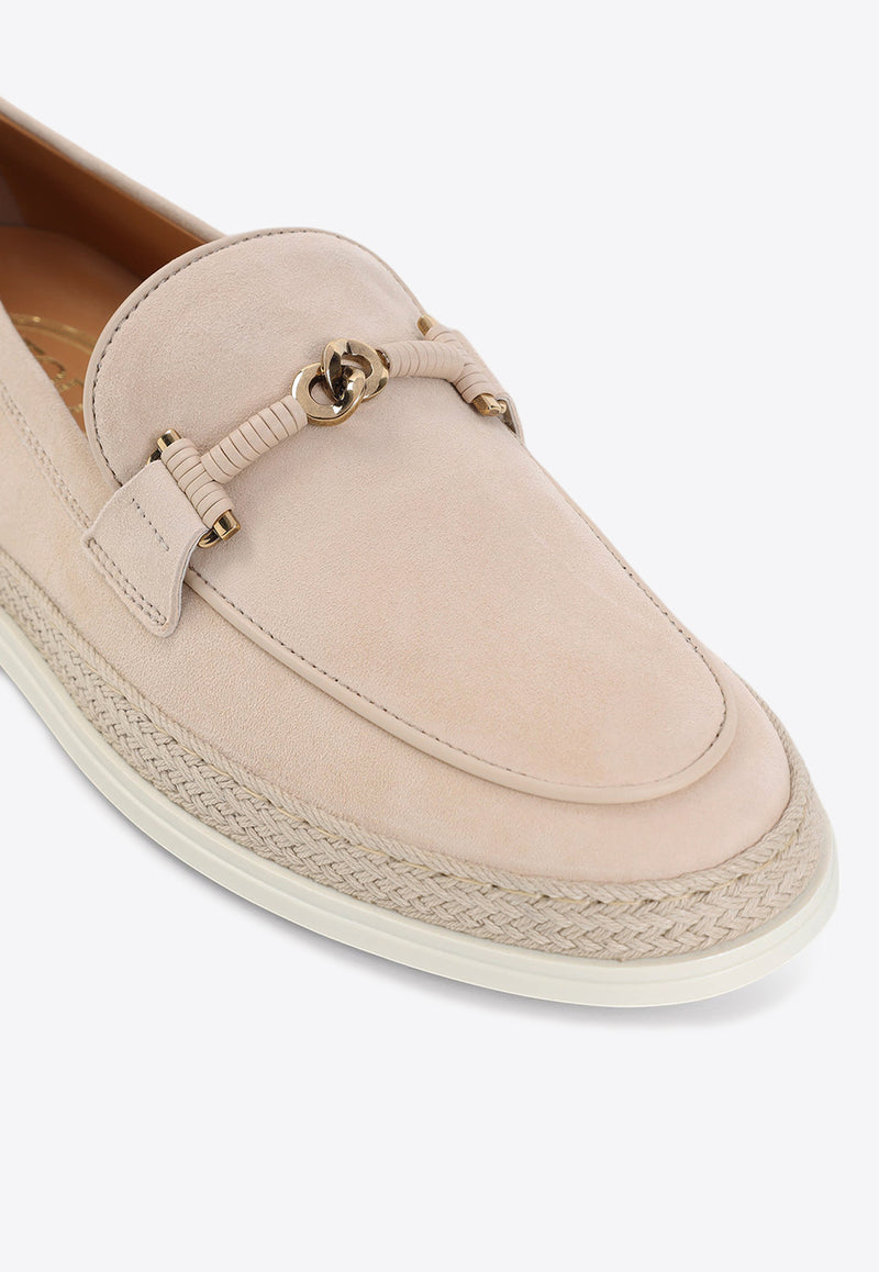 Double T-ring Suede Loafers