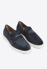 Logo Suede Loafers