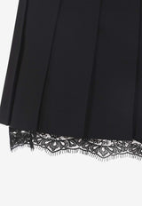 Wool-Blend Pleated Mini Skirt