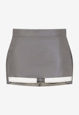 Fog Cutoff Leather Mini Skirt
