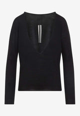Deep V-Neck Wool Sweater