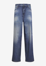 Washed Straight-Leg Jeans