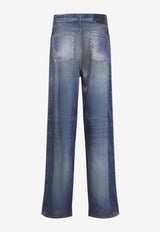 Washed Straight-Leg Jeans