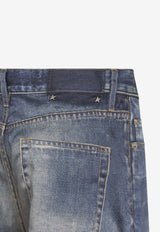 Washed Straight-Leg Jeans