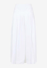 Basque A-Line Pleated Midi Skirt