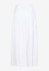 Basque A-Line Pleated Midi Skirt