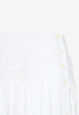 Basque A-Line Pleated Midi Skirt