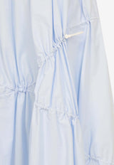 Drawstring Flared Midi Skirt