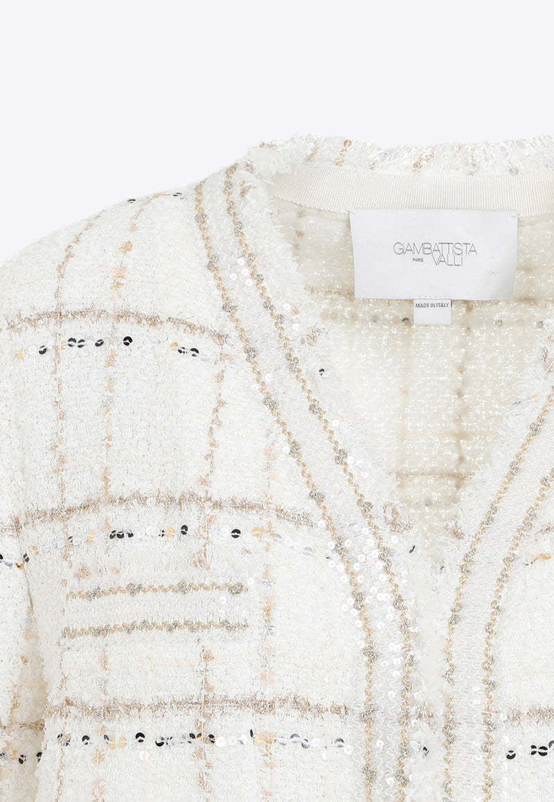 Bouclé Sequin-Embellished Jacket