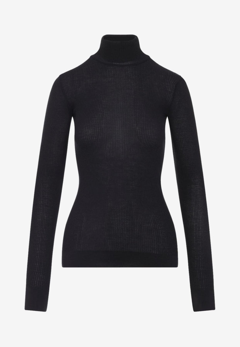 High-Neck Wool Sweater