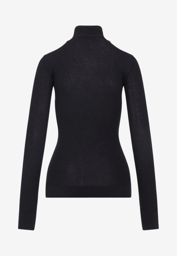 High-Neck Wool Sweater