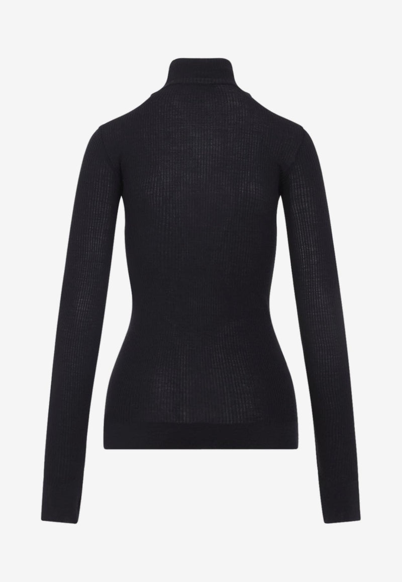 High-Neck Wool Sweater