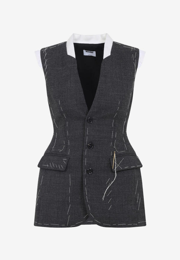 Single-Breasted Wool Vest