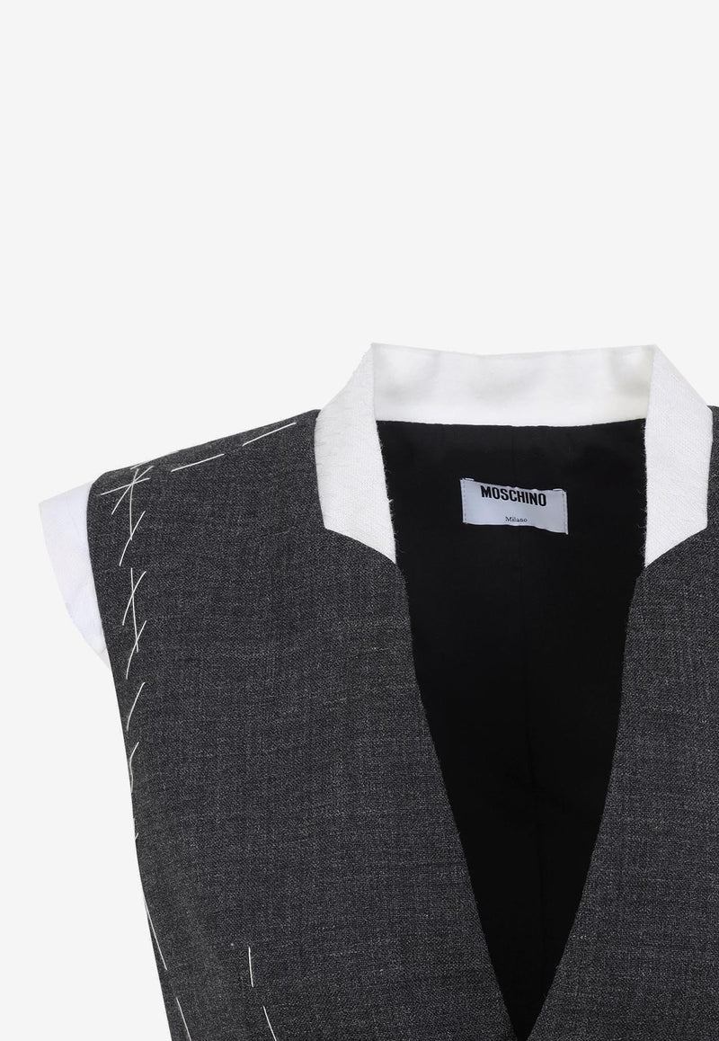Single-Breasted Wool Vest