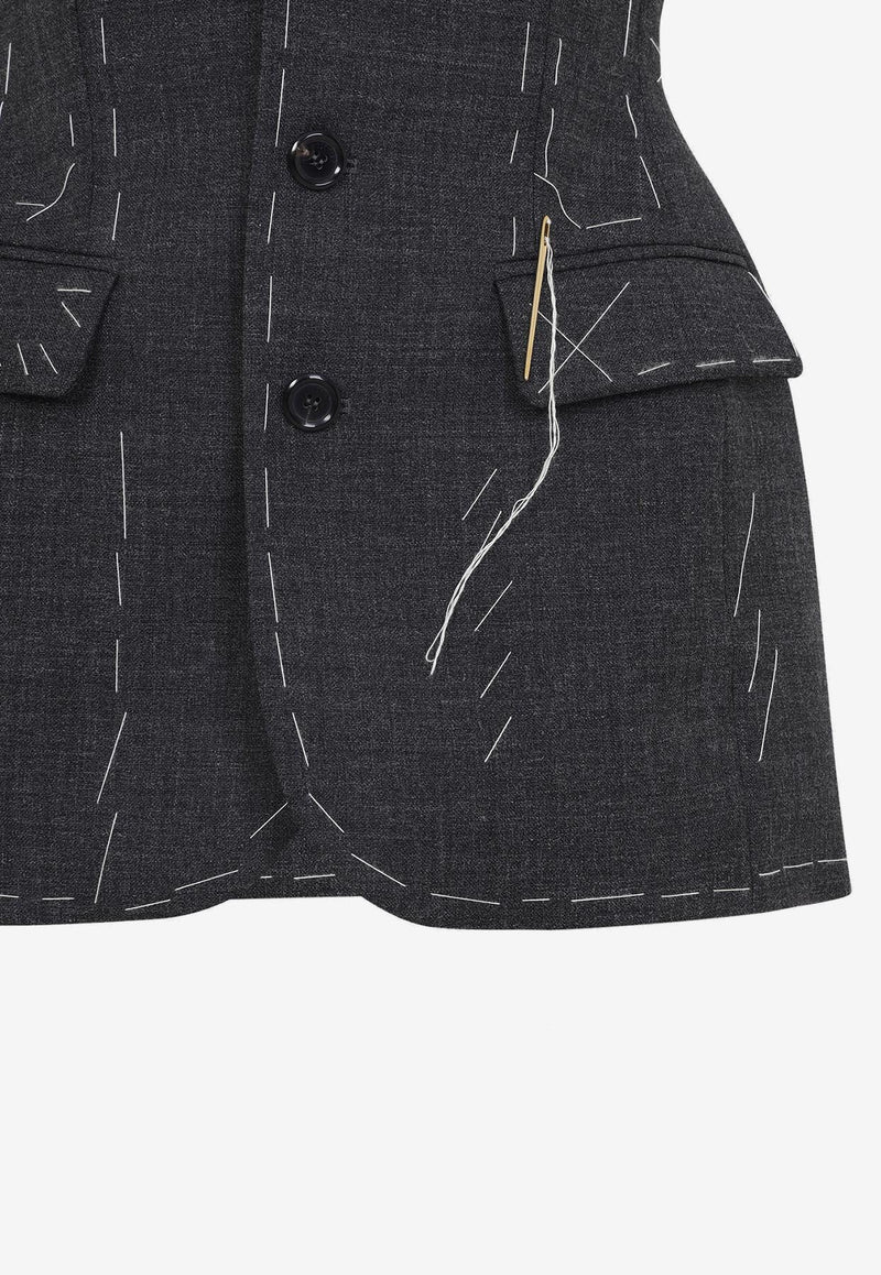 Single-Breasted Wool Vest