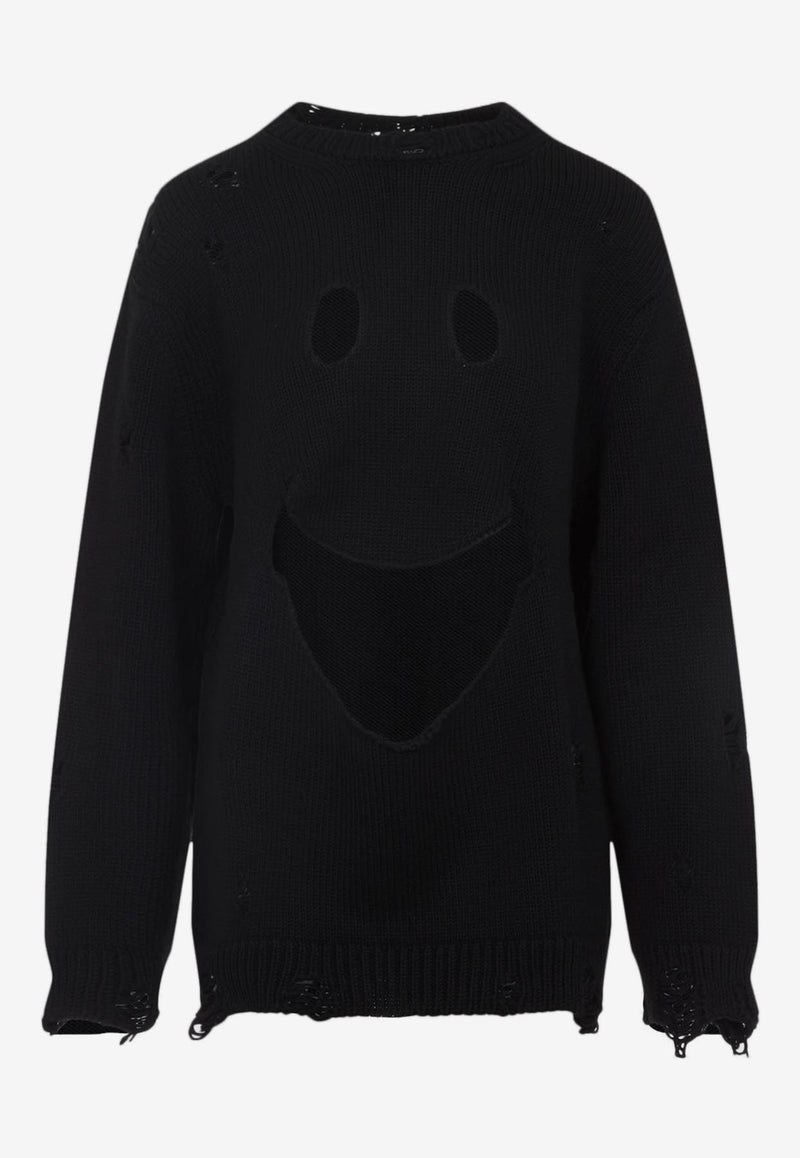 Smile Distressed Wool Sweater