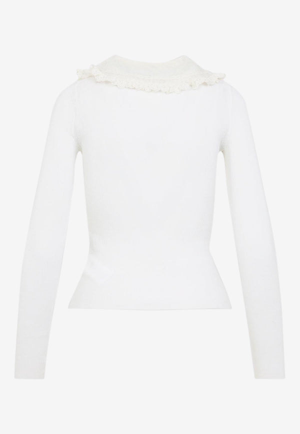Long-Sleeved Knitted Wool Top
