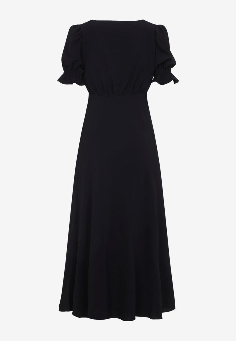 Puff-Sleeved Maxi Dress