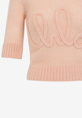 Wool and Silk Logo-Applique Top