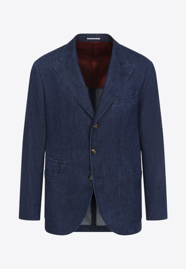 Single-Breasted Denim Blazer