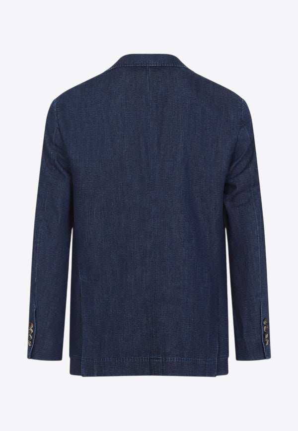 Single-Breasted Denim Blazer