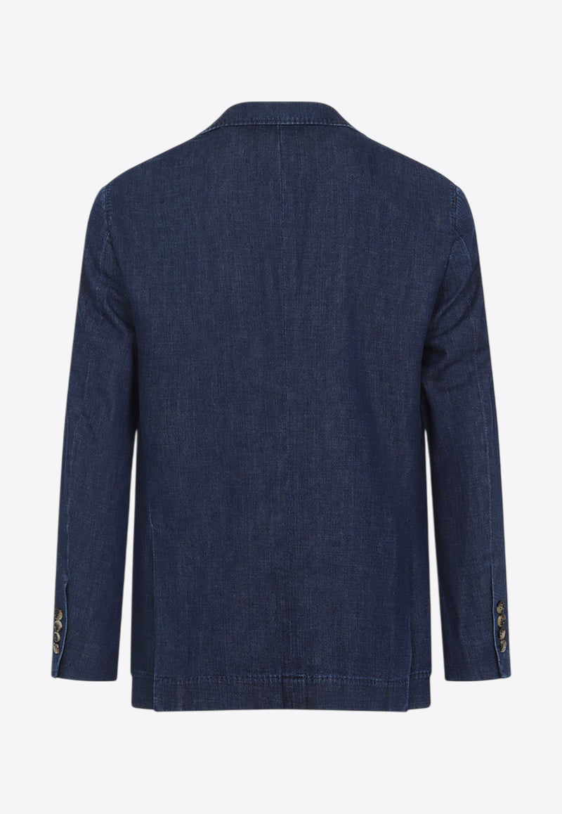 Single-Breasted Denim Blazer