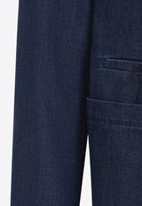 Single-Breasted Denim Blazer