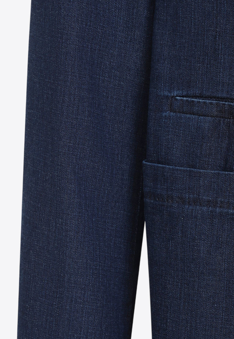 Single-Breasted Denim Blazer