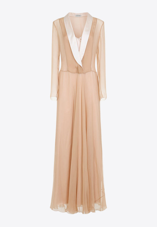 V-neck Chiffon Maxi Dress