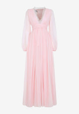 V-neck Silk Maxi Dress