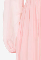 V-neck Silk Maxi Dress