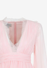 V-neck Silk Maxi Dress