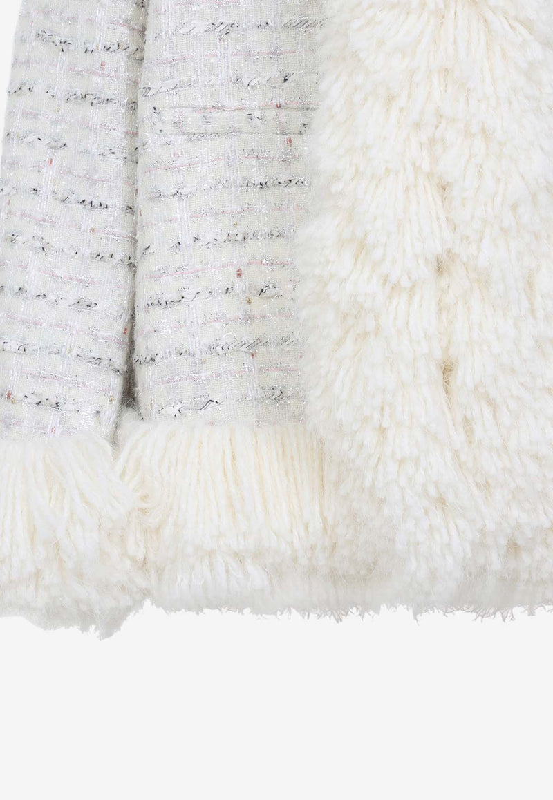 Fur-Trimmed Short Wool Coat