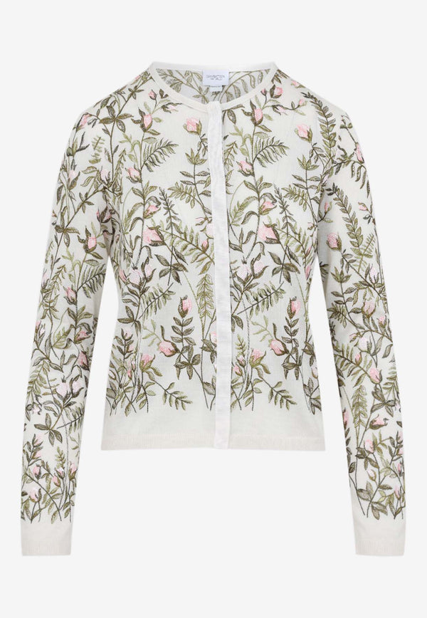 Floral-Embroidered Cashmere and Silk Cardigan