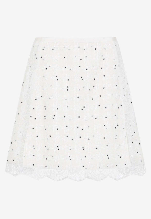 Lace-Trimmed Mini Skirt