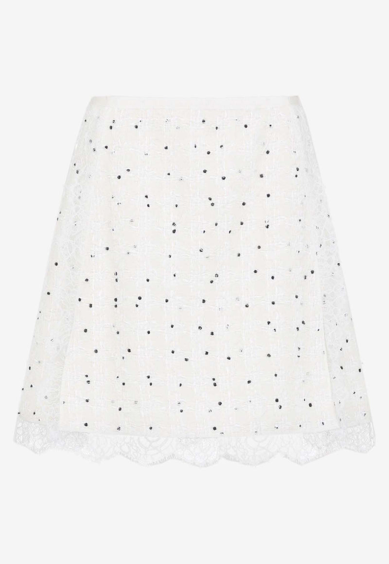 Lace-Trimmed Mini Skirt
