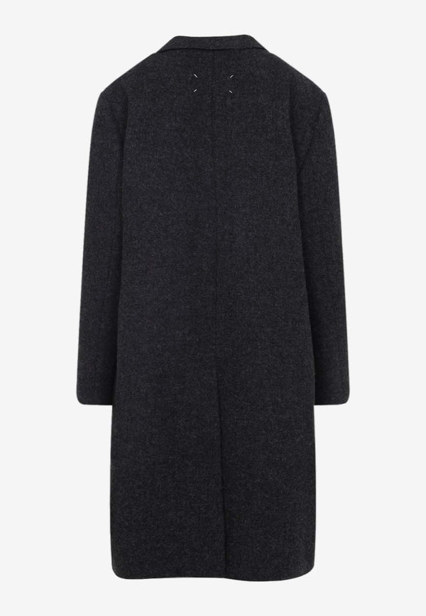 Single-Breasted Knee-Length Virgin Wool Coat