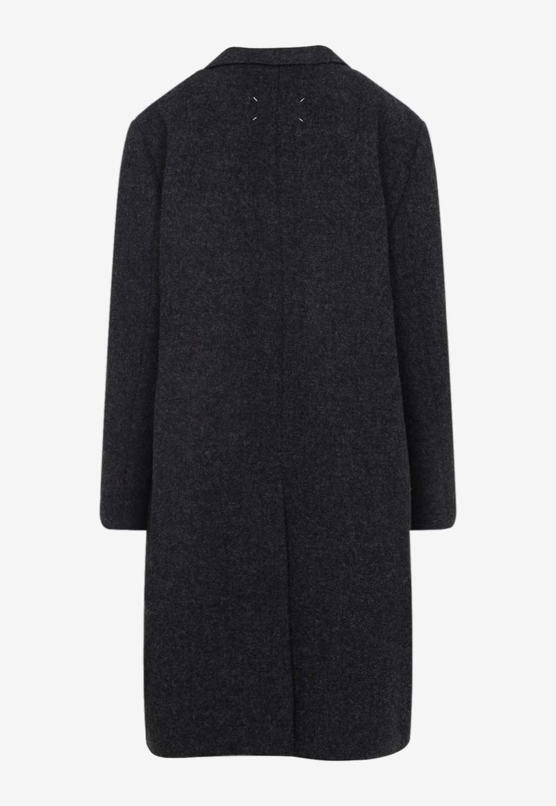 Single-Breasted Knee-Length Virgin Wool Coat